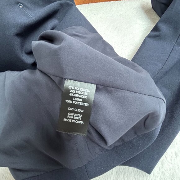 Joie Womens Double Breasted Blazer Medium Navy Notch Collar Stretch Lined New - Picture 4 of 7